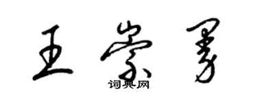 梁锦英王崇曼草书个性签名怎么写