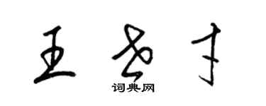 梁锦英王世才草书个性签名怎么写