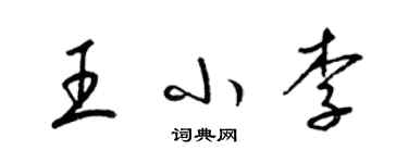 梁锦英王小李草书个性签名怎么写