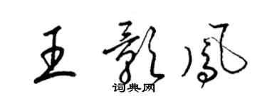 梁锦英王影凤草书个性签名怎么写