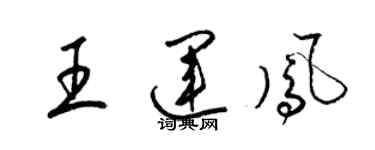 梁锦英王运凤草书个性签名怎么写