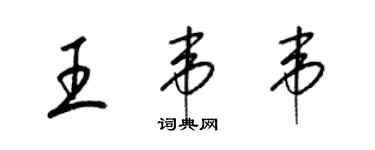 梁锦英王韦韦草书个性签名怎么写