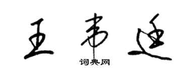 梁锦英王韦廷草书个性签名怎么写
