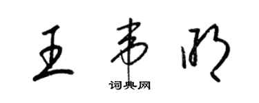 梁锦英王韦明草书个性签名怎么写
