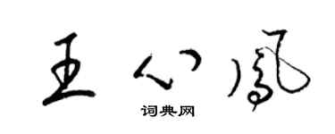 梁锦英王心凤草书个性签名怎么写
