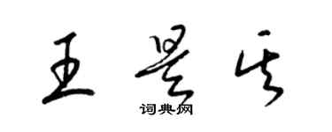 梁锦英王是其草书个性签名怎么写