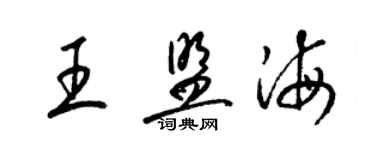 梁锦英王盟海草书个性签名怎么写