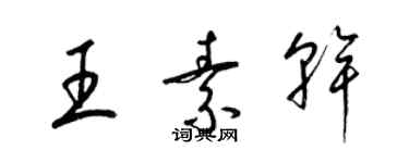 梁锦英王素干草书个性签名怎么写