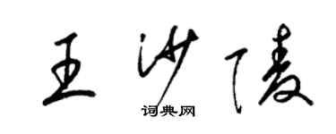 梁锦英王沙陵草书个性签名怎么写