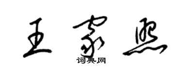 梁锦英王家照草书个性签名怎么写