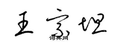 梁锦英王宗坦草书个性签名怎么写