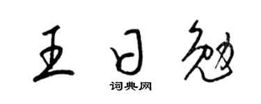 梁锦英王日勉草书个性签名怎么写