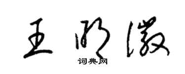 梁锦英王明徽草书个性签名怎么写