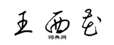 梁锦英王西花草书个性签名怎么写