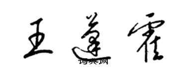梁锦英王蓬霍草书个性签名怎么写