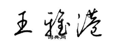 梁锦英王雅港草书个性签名怎么写