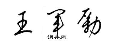 梁锦英王军励草书个性签名怎么写