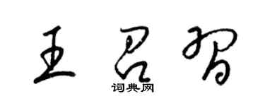 梁锦英王召习草书个性签名怎么写
