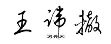 梁锦英王讳辙草书个性签名怎么写