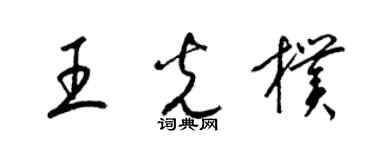 梁锦英王光朴草书个性签名怎么写