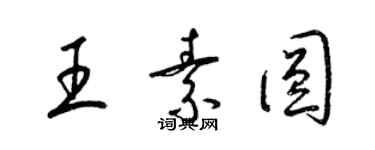 梁锦英王素圆草书个性签名怎么写