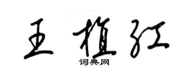 梁锦英王植红草书个性签名怎么写