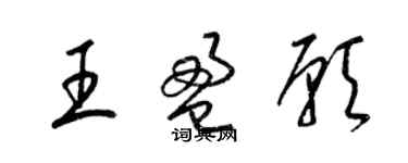 梁锦英王盈愿草书个性签名怎么写