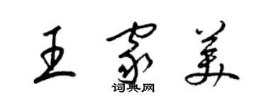 梁锦英王家美草书个性签名怎么写