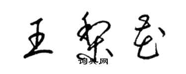 梁锦英王梨花草书个性签名怎么写