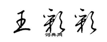 梁锦英王彩彩草书个性签名怎么写