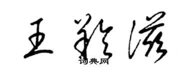 梁锦英王羚滋草书个性签名怎么写