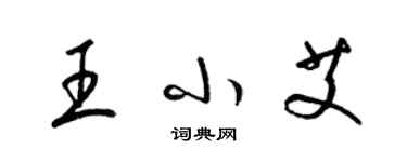 梁锦英王小艾草书个性签名怎么写