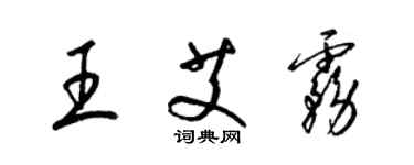 梁锦英王艾雾草书个性签名怎么写