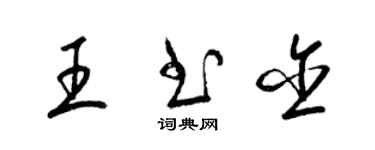 梁锦英王书含草书个性签名怎么写