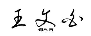 梁锦英王文白草书个性签名怎么写