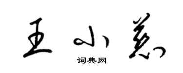 梁锦英王小慈草书个性签名怎么写