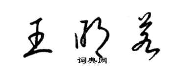 梁锦英王明若草书个性签名怎么写
