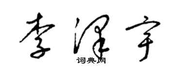 梁锦英李泽宇草书个性签名怎么写