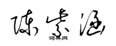 梁锦英陈紫涵草书个性签名怎么写