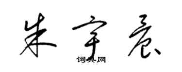 梁锦英朱宇晨草书个性签名怎么写