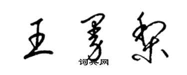 梁锦英王曼梨草书个性签名怎么写
