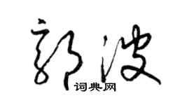 梁锦英郭波草书个性签名怎么写