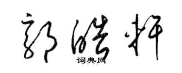 梁锦英郭皓轩草书个性签名怎么写