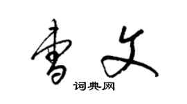 梁锦英曹文草书个性签名怎么写