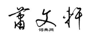梁锦英萧文轩草书个性签名怎么写