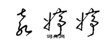 梁锦英袁婷婷草书个性签名怎么写