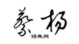 梁锦英蔡杨草书个性签名怎么写
