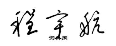 梁锦英程宇航草书个性签名怎么写