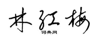 梁锦英林红梅草书个性签名怎么写