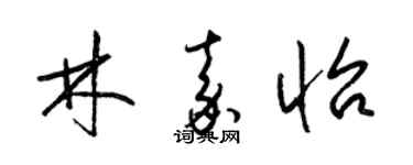梁锦英林嘉怡草书个性签名怎么写